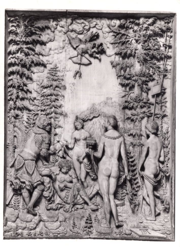 Judgement Of Paris Cedar Wood Salzburg 16th Century Mural RPC Postcard