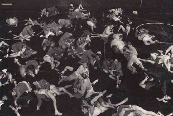 Judo Class in WW2 War Martial Arts School Real Photo AWARD WINNER Art Postcard