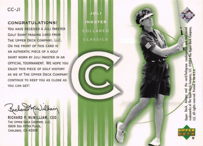 Juli Inkster Collared Classics 2003 Golf Shirt Relic Upper Deck Card