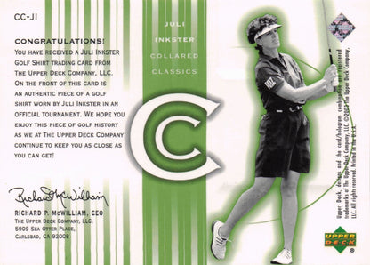 Juli Inkster Collared Classics Golf Shirt Relic Upper Deck 2003 Card