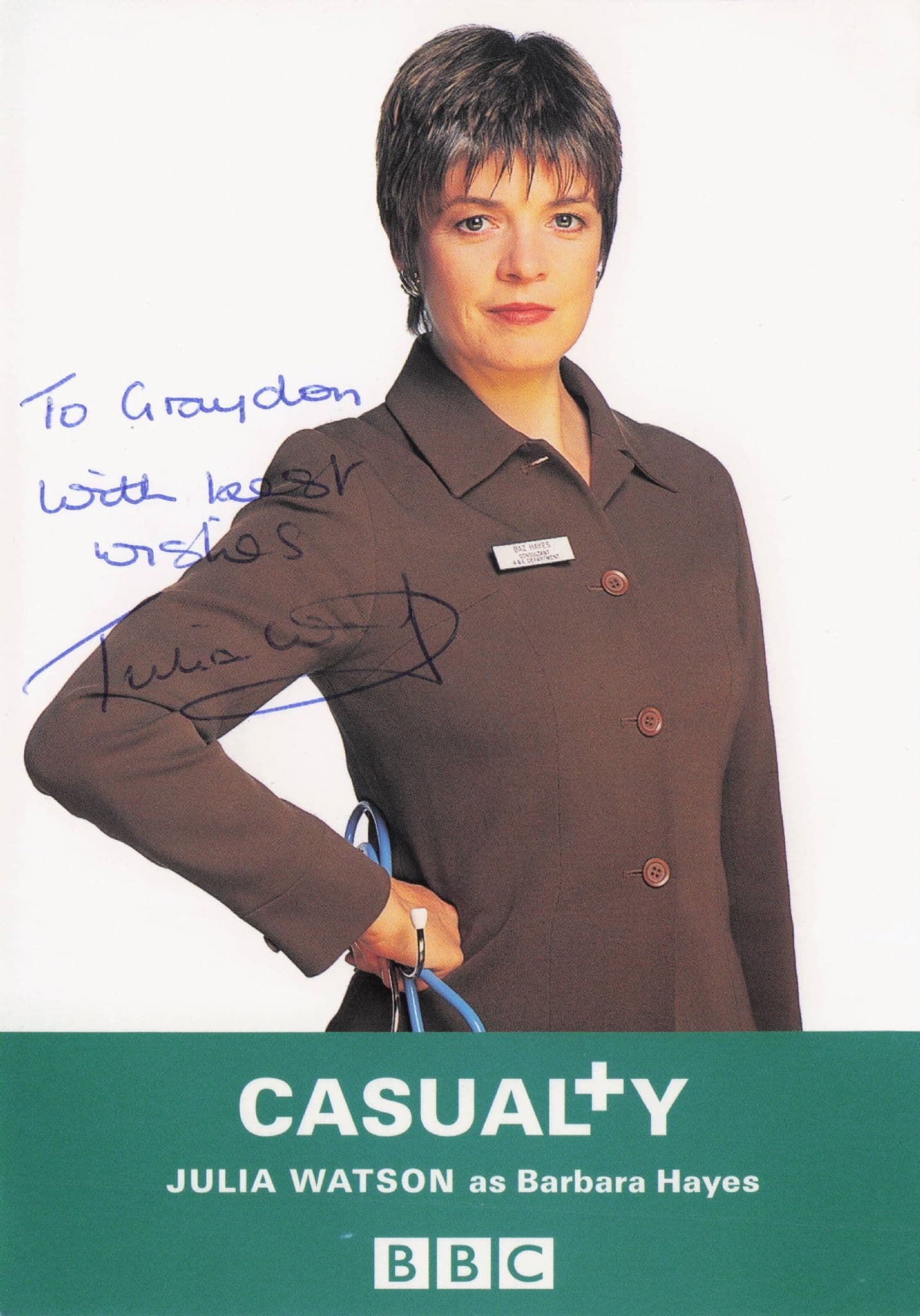 Julia Watson as Barbara Hayes Casualty Hand Signed Photo