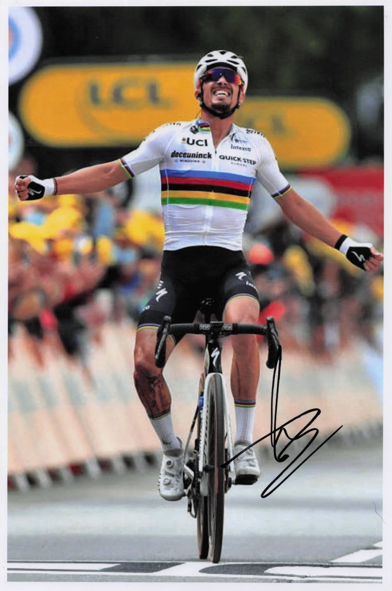 Julian Alaphilippe French Cyclist 2021 Tour De France 12x8 Hand Signed Photo