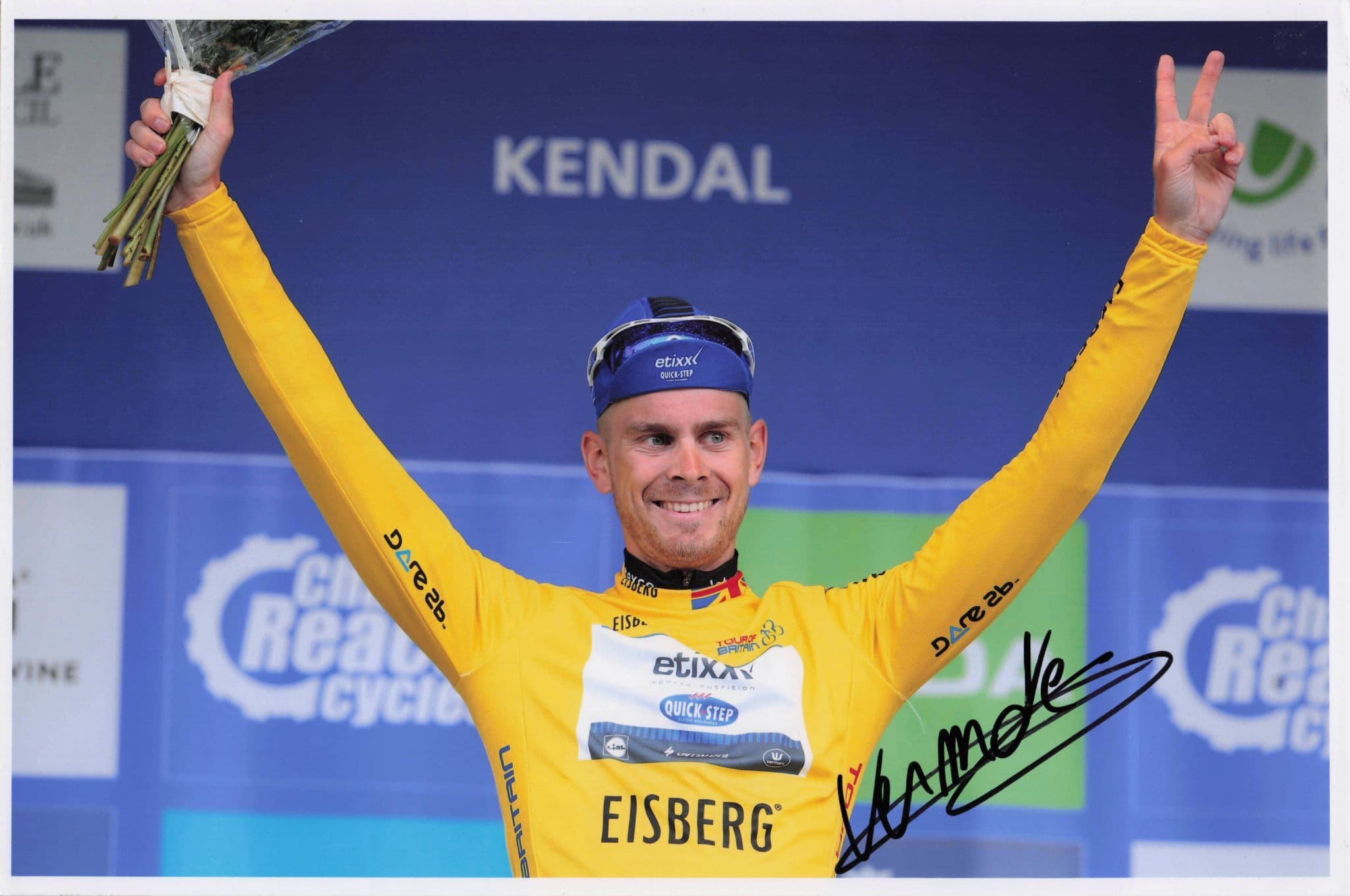 Julien Vermote Belgium Cyclist 2016 Tour Of Britain 12x8 Hand Signed Photo