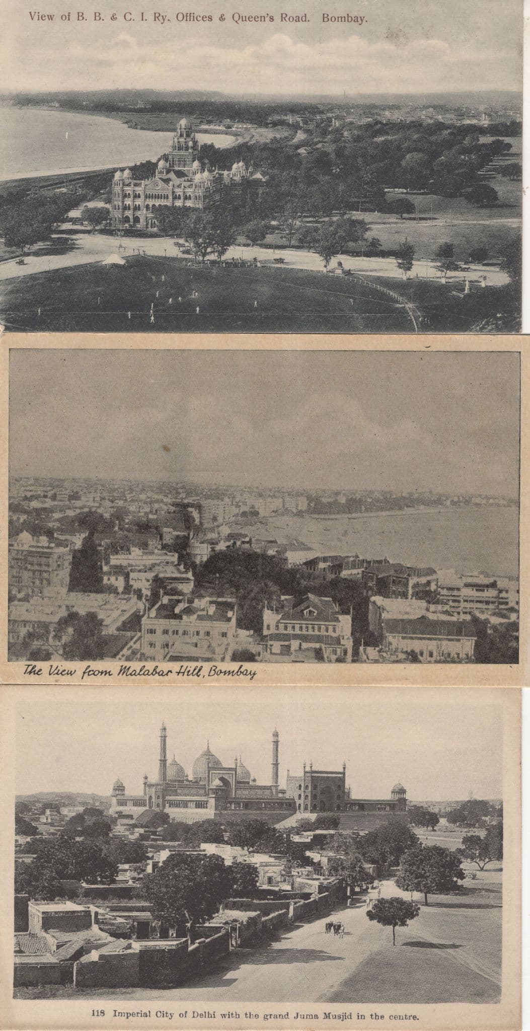 Juma Musjid Delhi Bombay 3x India Old Postcard s