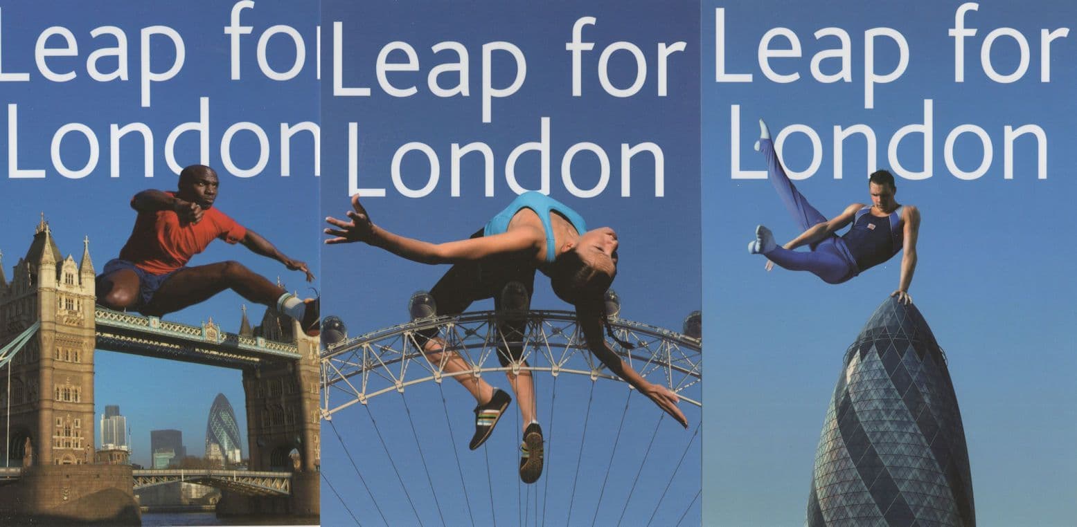 Jumping Over Tower Bridge Leap Eye For London Olympics 3x Postcard s