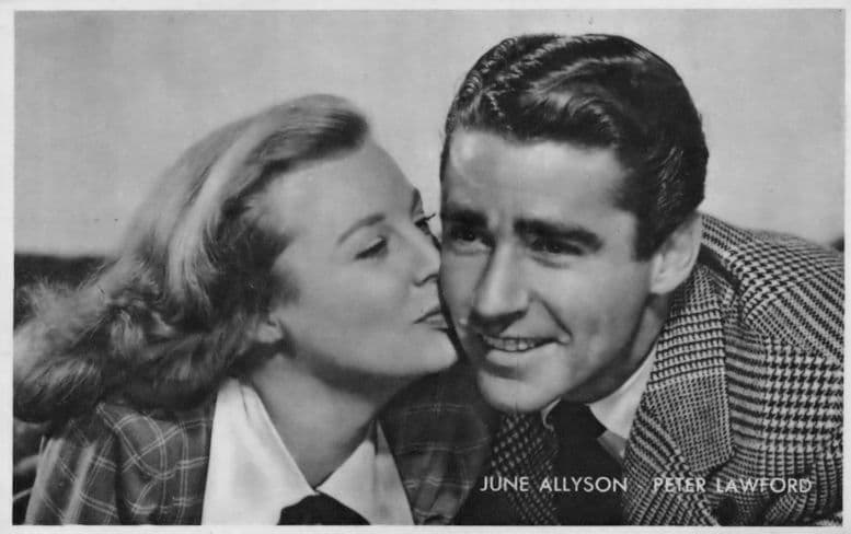 June Allyson Peter Lawford Rare Kwatta Belgium Postcard Size Film Photo