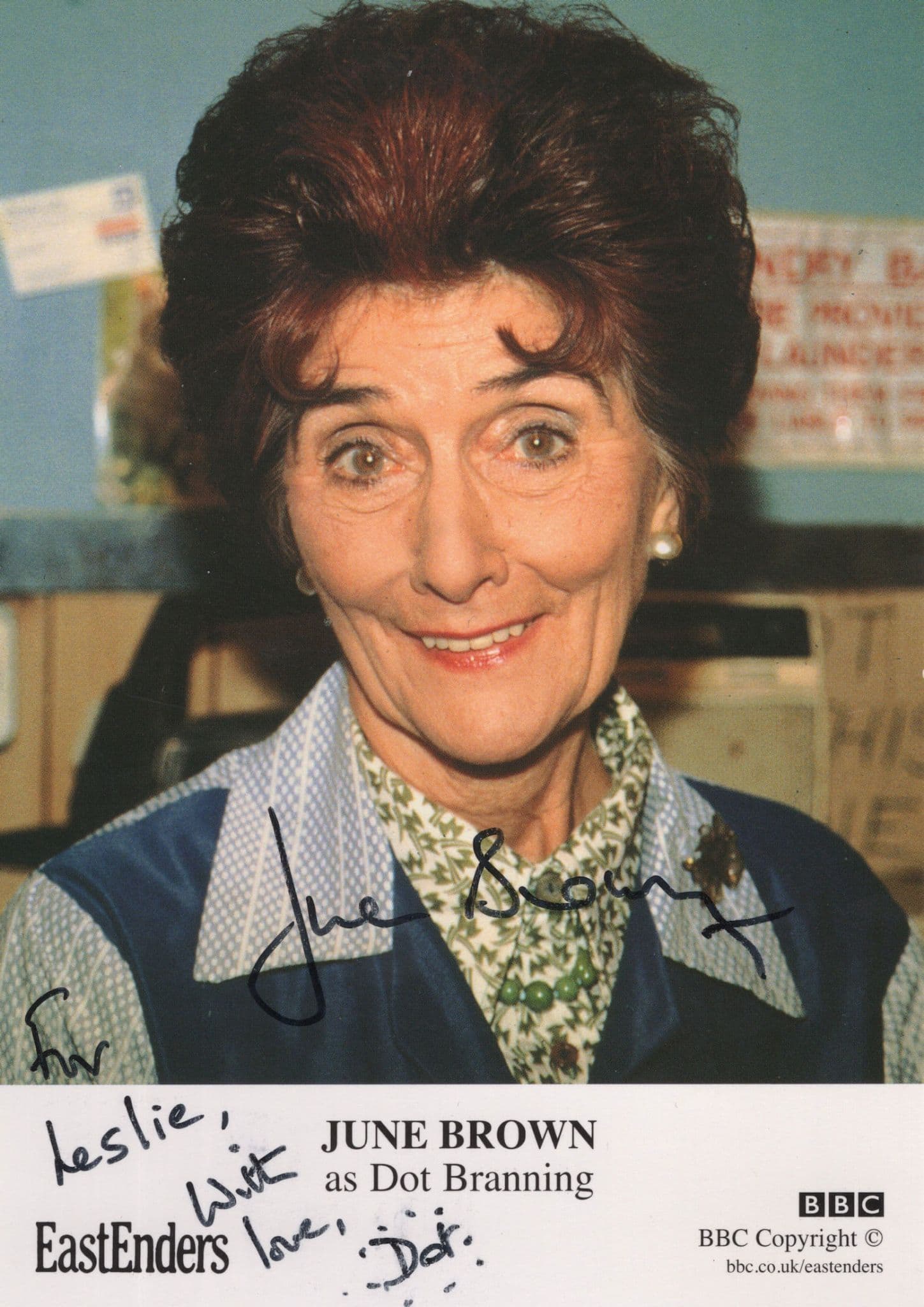 June Brown Dot Cotton Hand Signed Eastenders Cast Card Photo