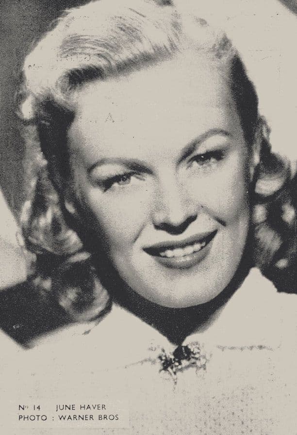 June Hayer Belgium 1950s Postcard Size Film Actress Card