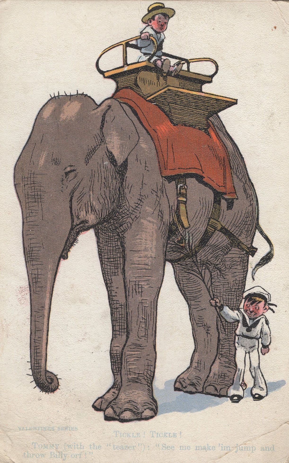 Jungle Safari Elephant Old Comic Postcard