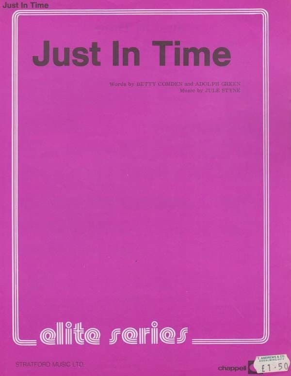 Just In Time 1970s Sheet Music