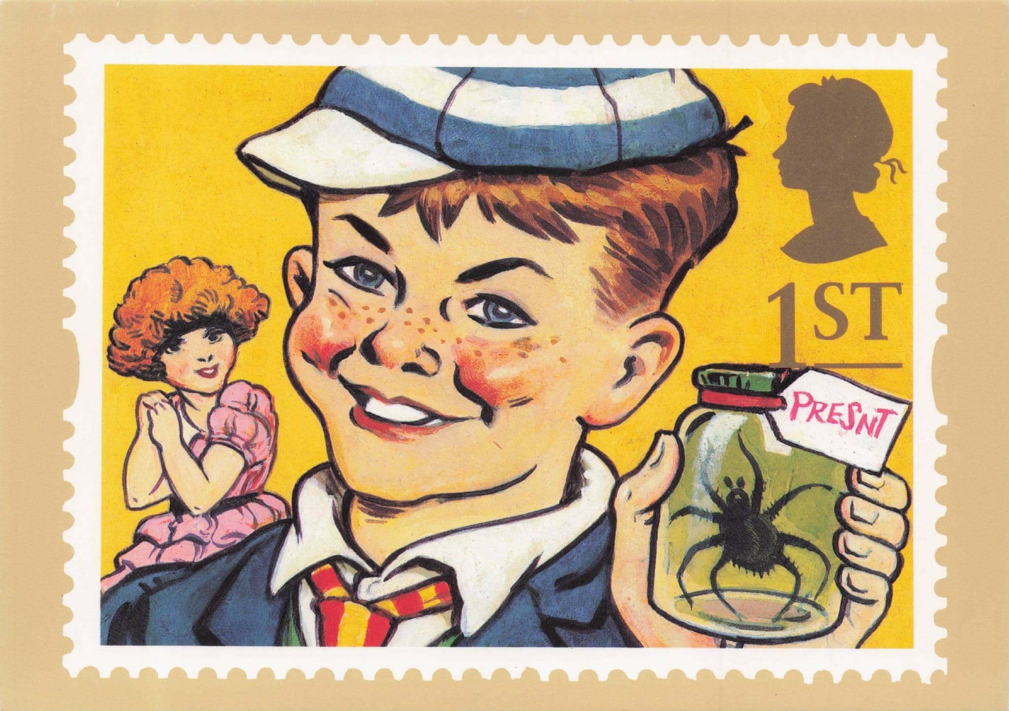 Just William With Spider In Jam Jar Comic Royal Mail Postcard