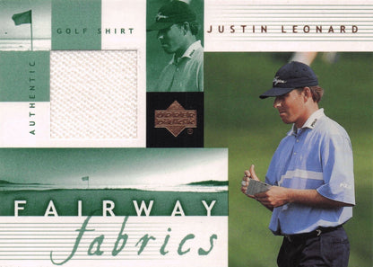 Justin Leonard Fairway Fabrics 2002 Golf Upper Deck Shirt Relic Card