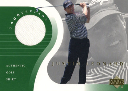 Justin Leonard Original Worn Shirt Golf Tour Rare Limited Threads Card
