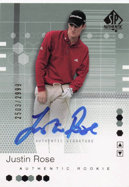 Justin Rose Authentic Rookie 2002 Golf SP Hand Signed Autograph Card