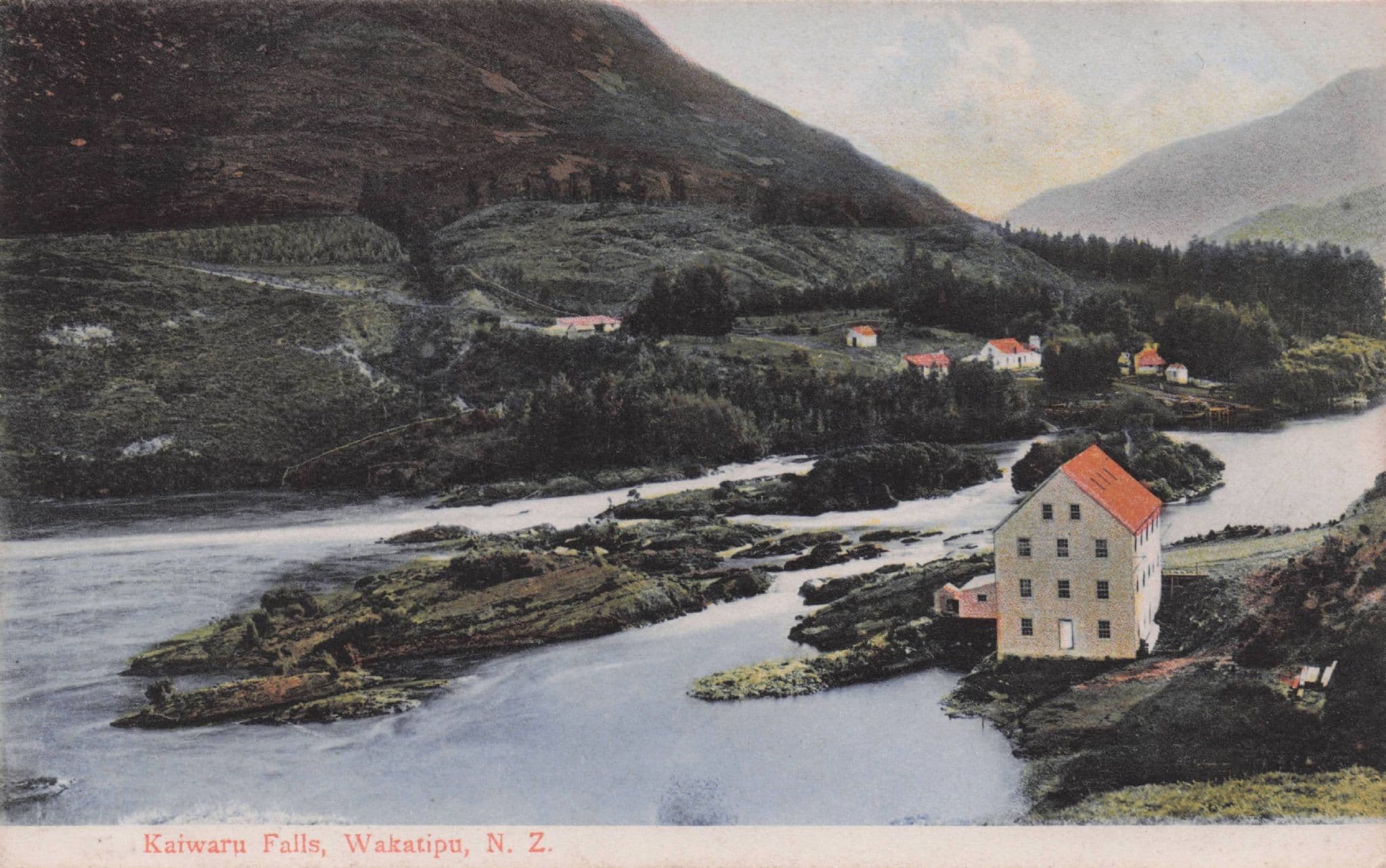 Kaiwaru Falls Wakatipu New Zealand Rare Industria Old Postcard