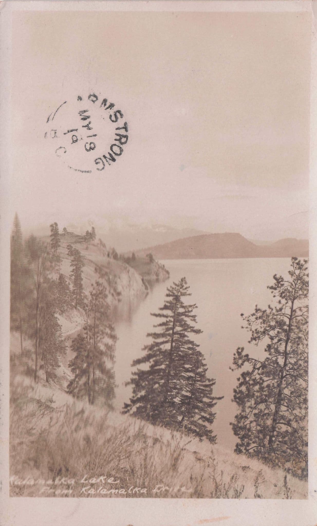 Kalamalka Lake BC Canada Antique WW1 Old RPC Postcard
