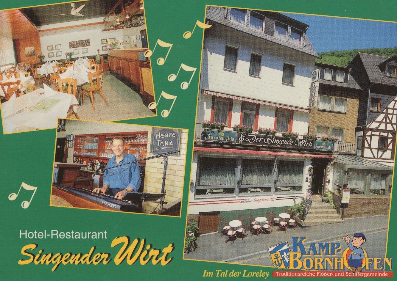 Kamp Bornhofen Hotel Restaurant Singender Wirt Postcard