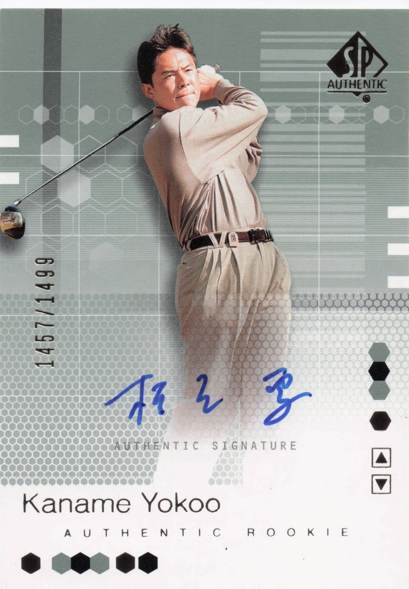 Kaname Yokoo Authentic Rookie 2002 Golf SP Hand Signed Autograph Card