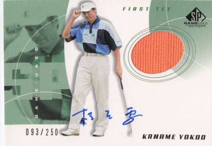Kaname Yokoo First Tee 2002 Golf Upper Deck Hand Signed Worn Shirt Card