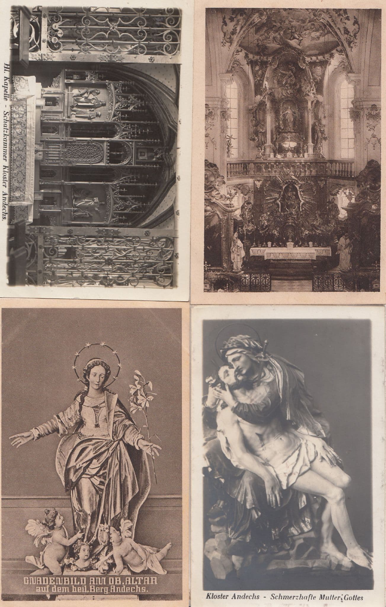 Kapelle Kloster Andechs Gnadembild Am Ob Altar 4x German Religious Postcard s
