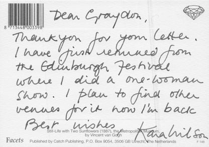 Kara Wilson Miss Caroline Gordon in Grange Hill Hand Signed Postcard