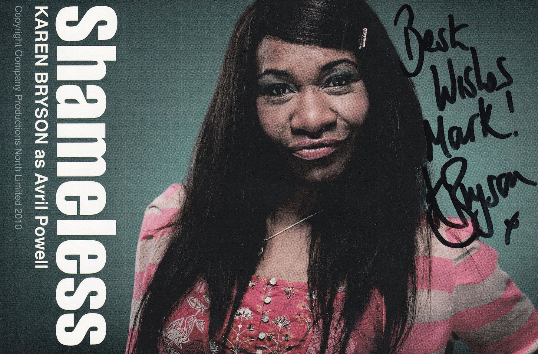 Karen Bryson as Avril Powell in Shameless Large Hand Signed Cast Card Photo