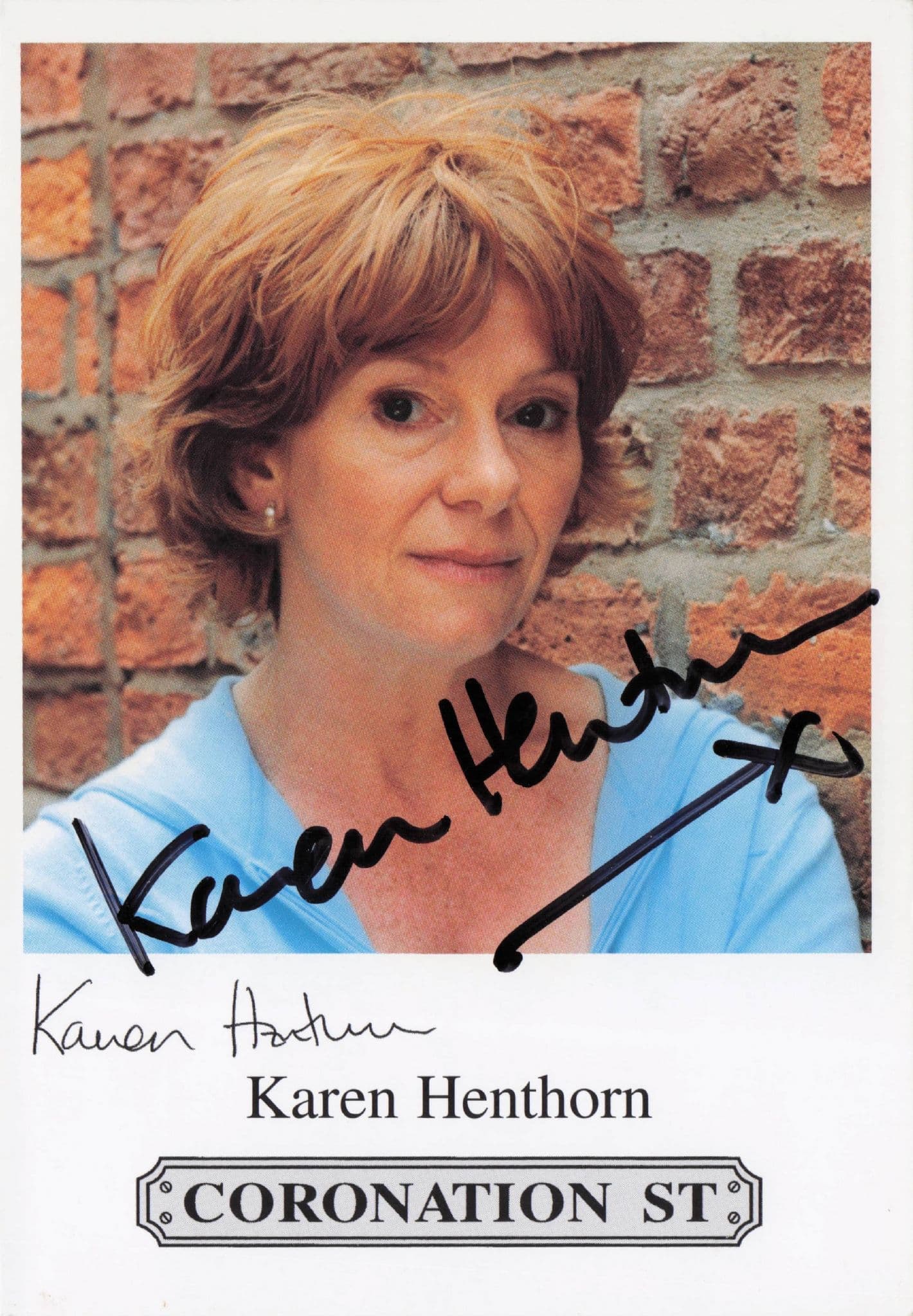 Karen Henthorn Coronation Street Hand Signed Cast Card Photo (1)