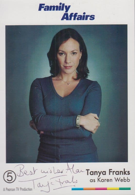 Karen Webb Tanya Franks Family Affairs Hand Signed Cast Card Photo