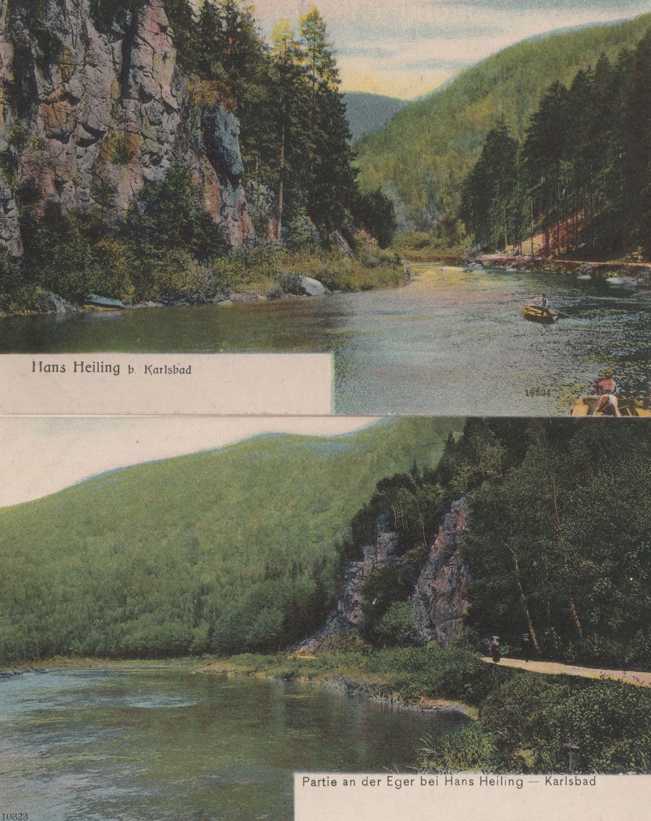 Karlsbad Partie Hans Heiling German 2x Old Postcard