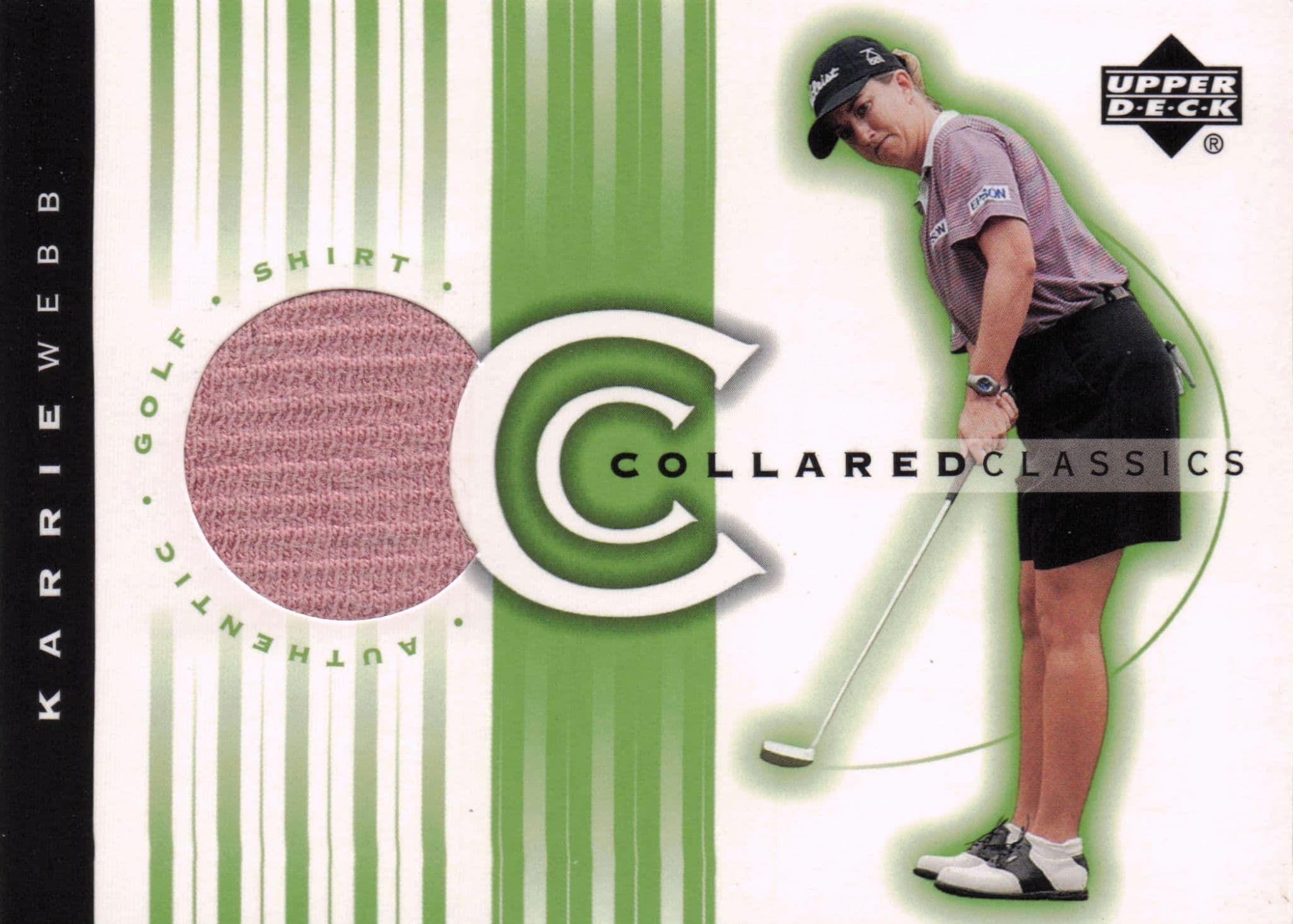 Karrie Webb Collared Classics Golf Shirt Relic Upper Deck 2003 Card