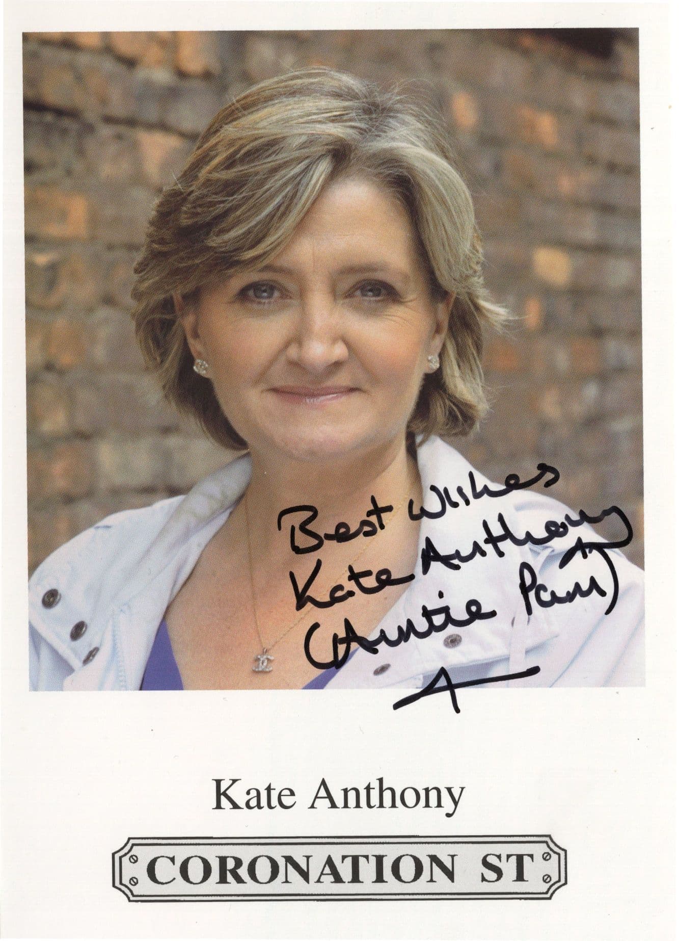 Kate Anthony Coronation Street Hand Signed Cast Card Photo