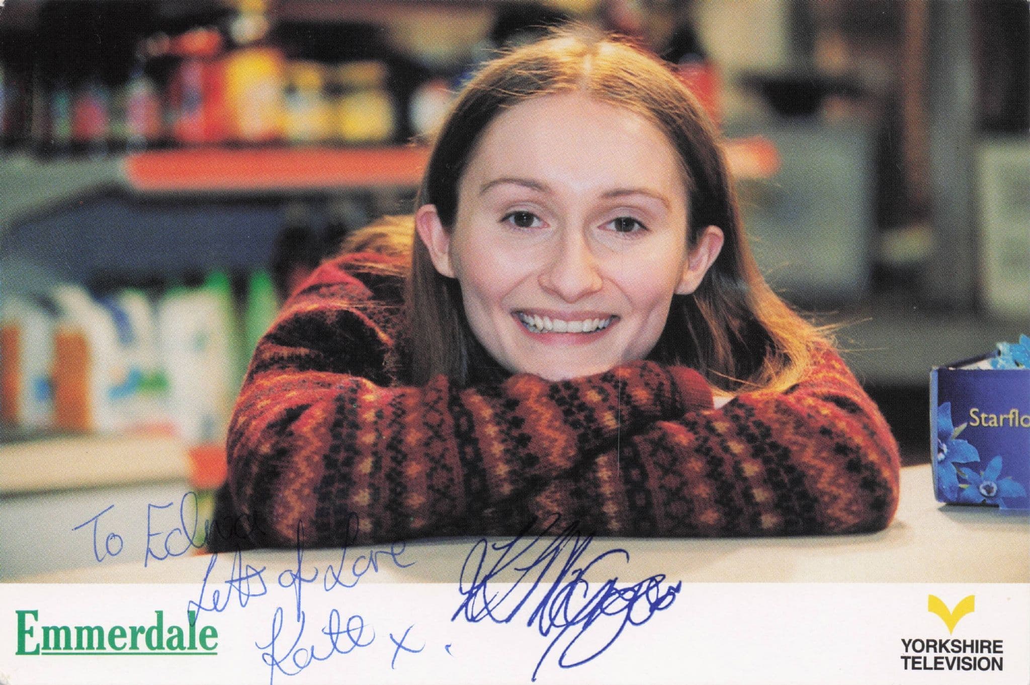 Kate McGregor Emily Kirk Emmerdale Hand Signed Cast Card Photo