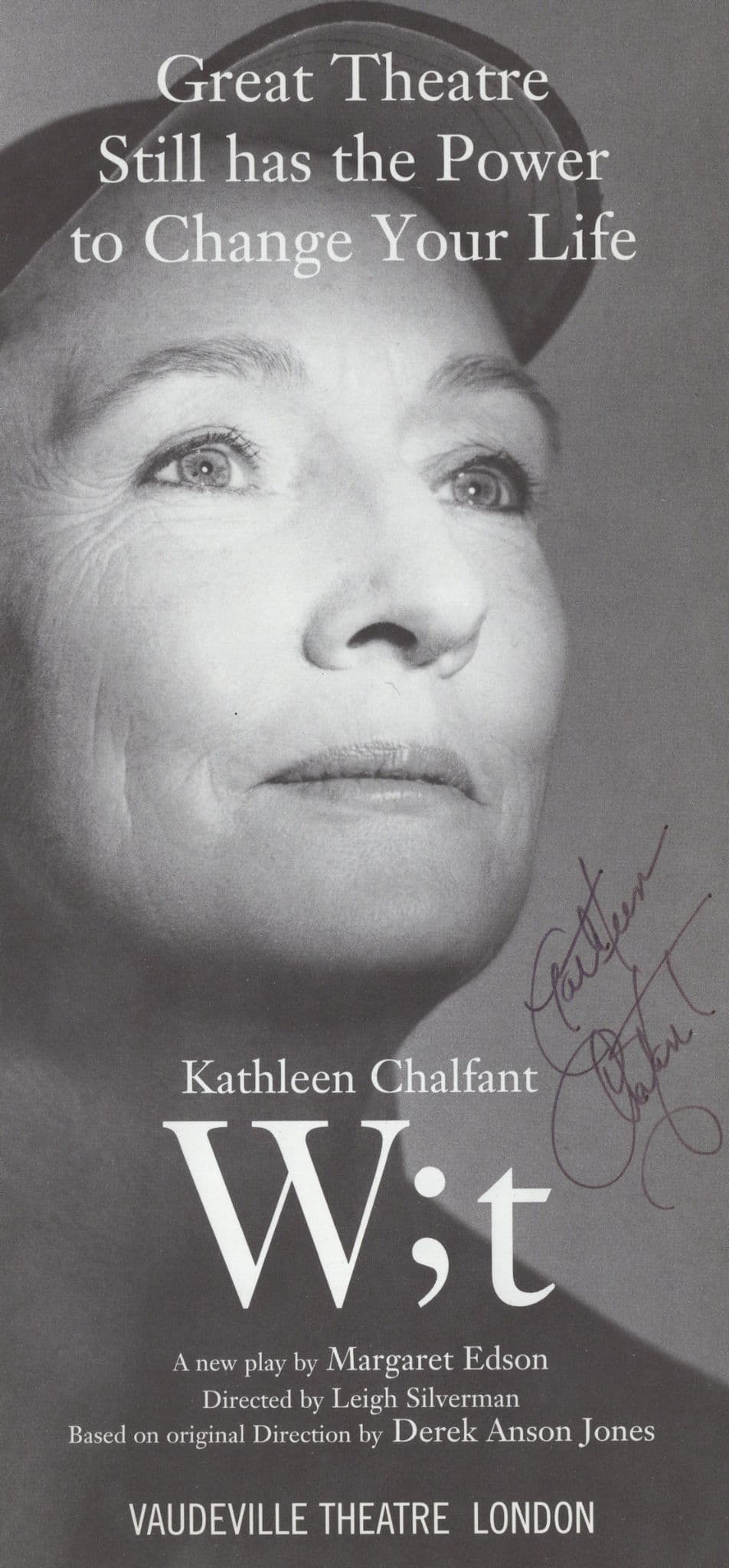 Kathleen Chalfant of House Of Cards W;t Hand Signed Theatre Flyer