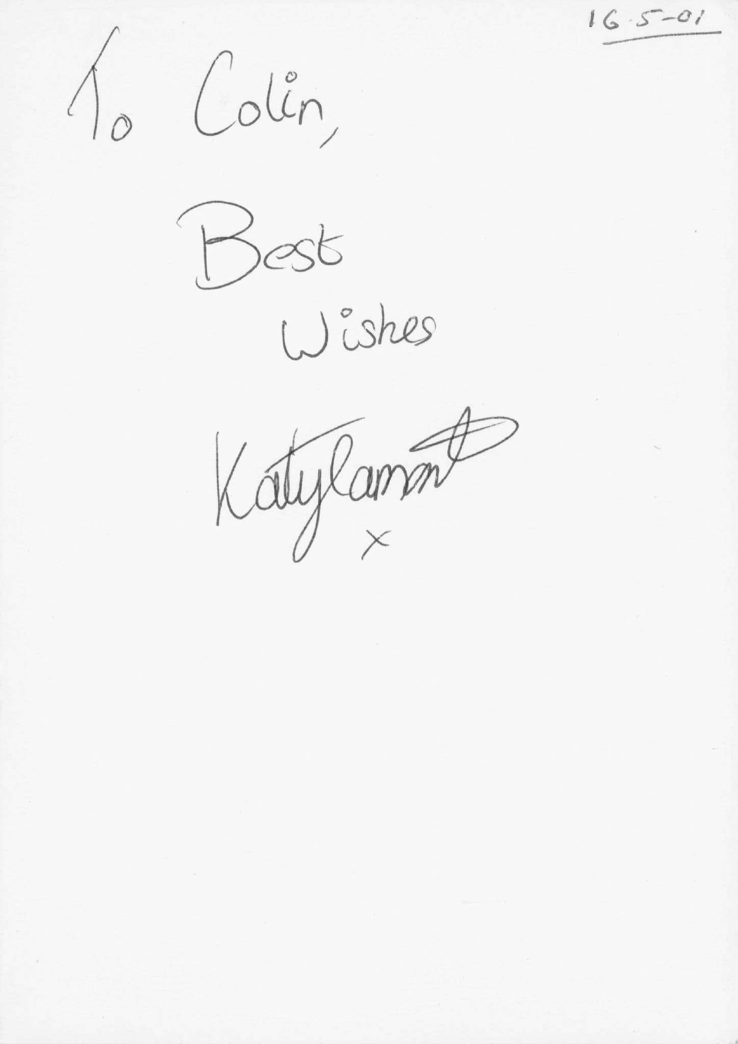 Katy Lamont Adele Murray Brookside Reverse Hand Signed Cast Card Photo