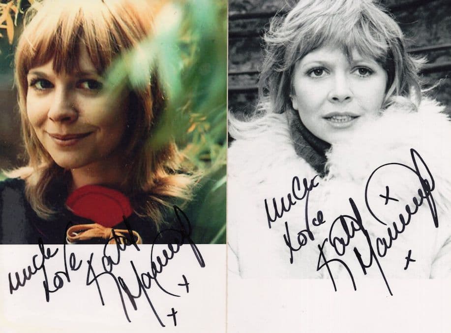 Katy Manning Jo Grant of Dr Who 2x Rare Hand Signed Photo s