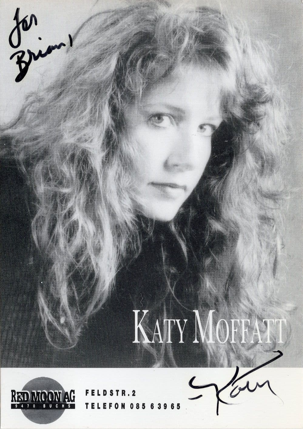 Katy Moffat Country Singer Management Company Hand Signed Photo