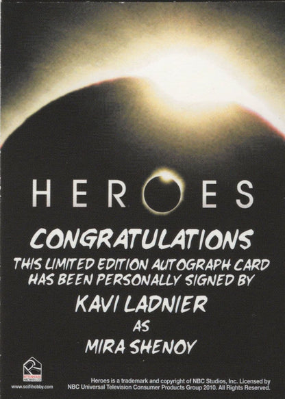 Kavi Ladnier Heroes TV Show Hand Signed Autograph Card