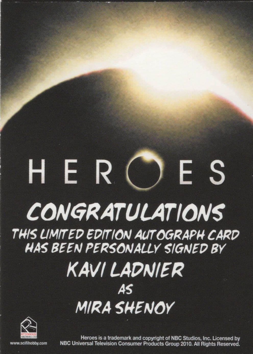 Kavi Ladnier Heroes TV Show Hand Signed Autograph Card