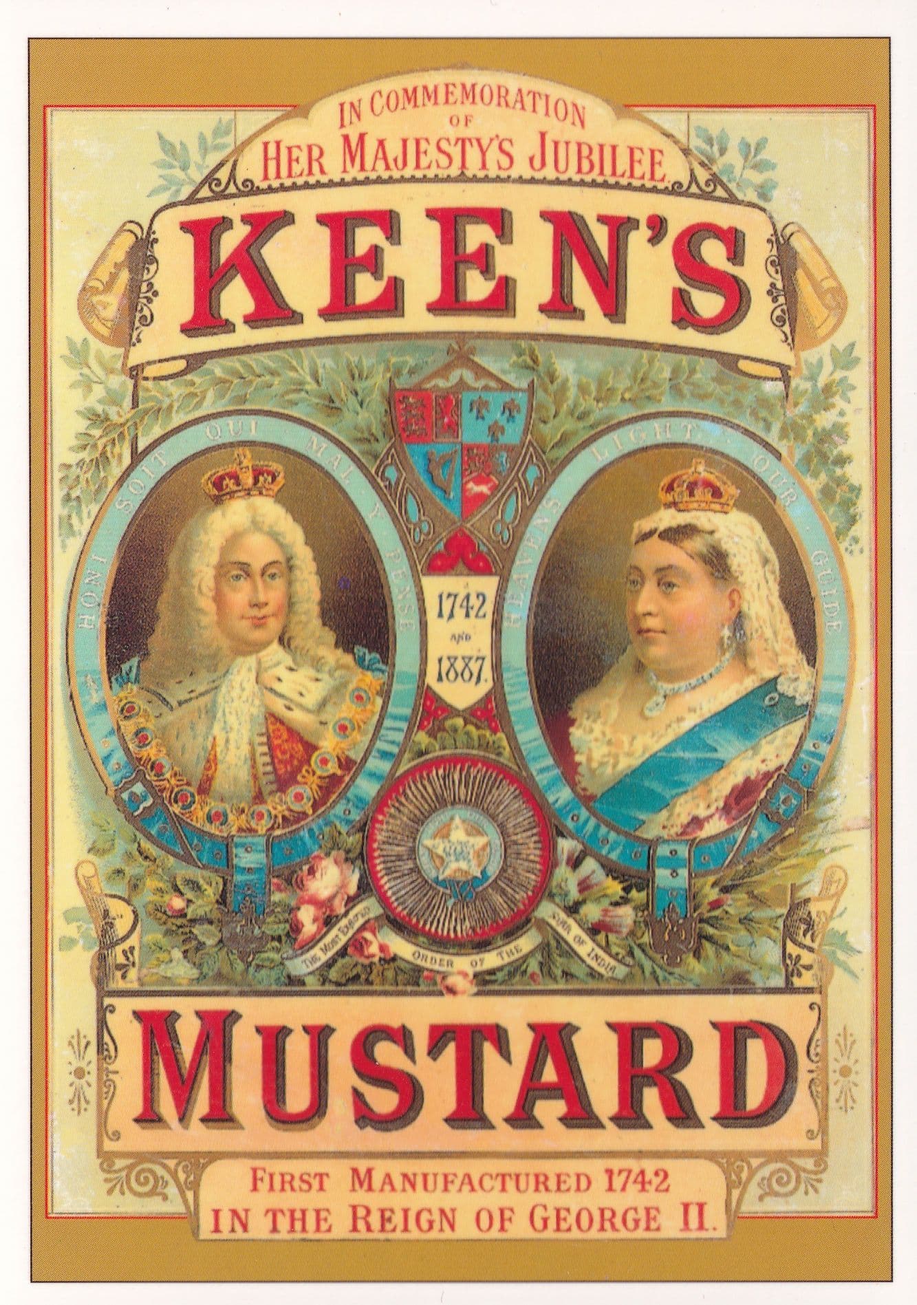 Keens Mustard Poster King George II Advertising Postcard