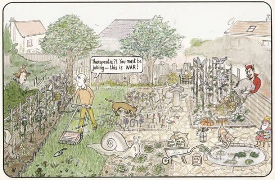 Keeping Up With The Jones Eccentric Neighbour Gardening Comic Humour Postcard