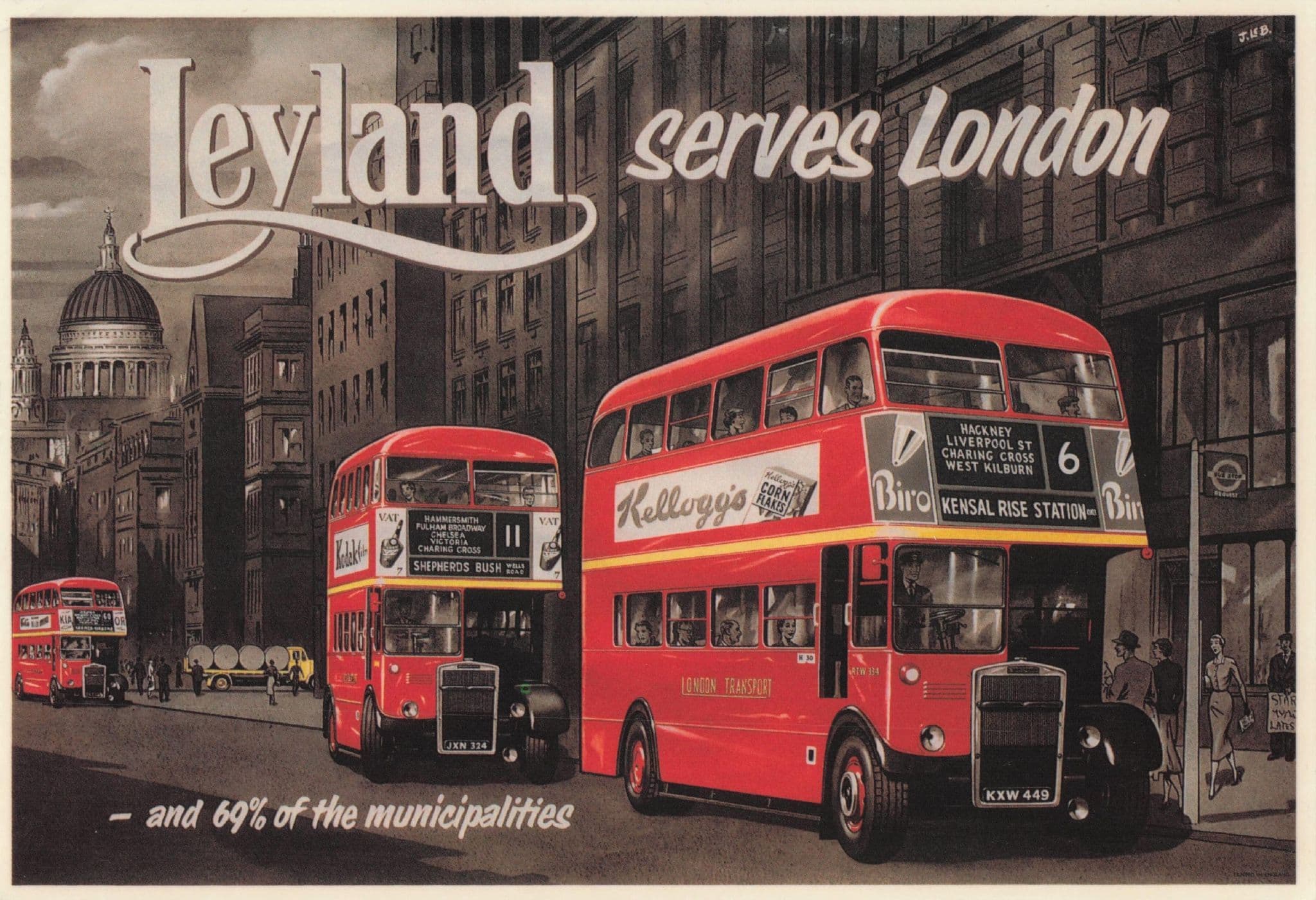 Kelloggs Breakfast Cereal London Bus Advertising Postcard
