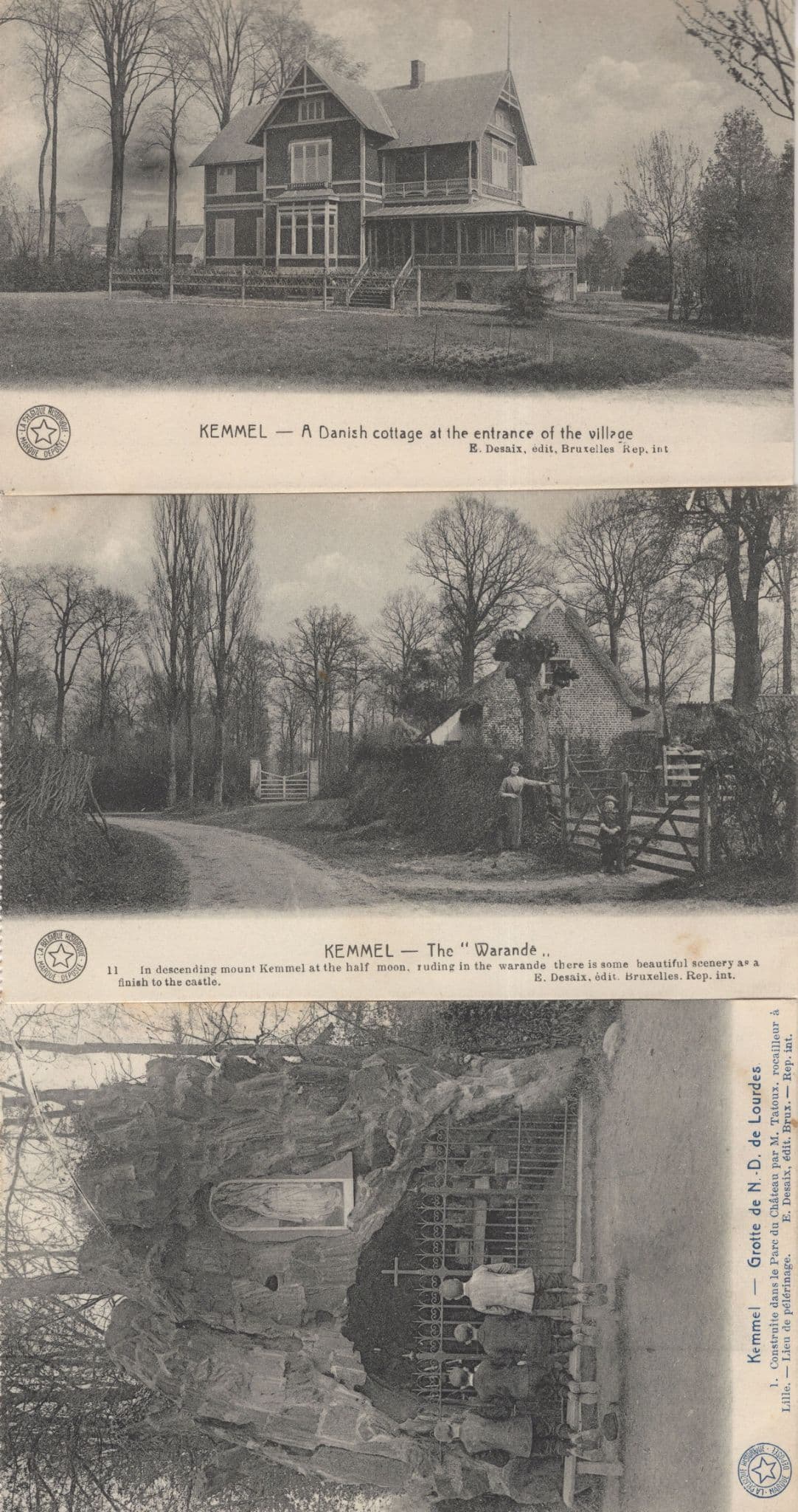 Kemmel A Danish Cottage Grotto The Warande 3x Belgium Postcard s