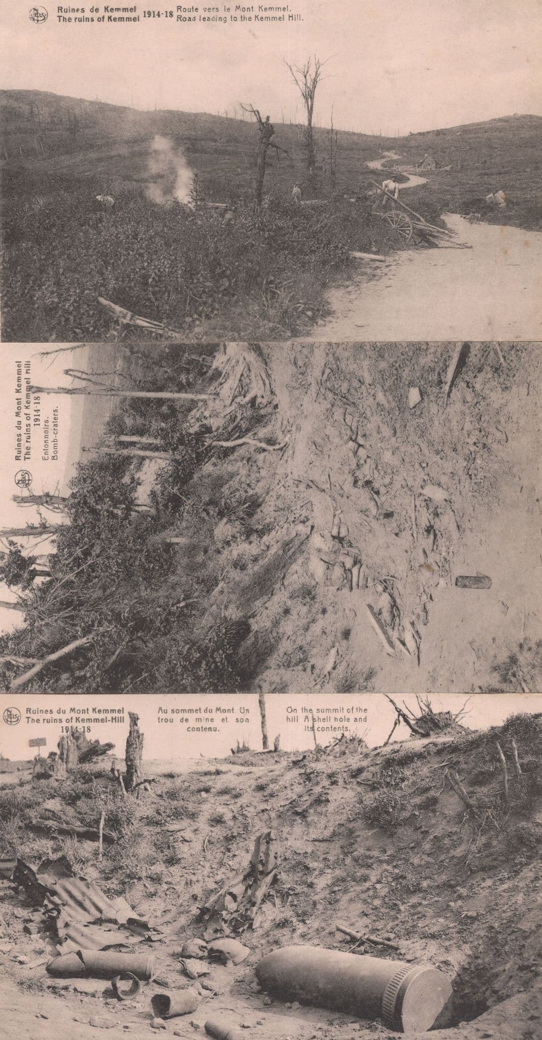 Kemmel Bomb Damage Craters Belgium 3x WW1 Military Postcard s