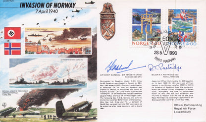 Kenneth Cross KCB BCE DSO DFC RT Partridge Invasion Of Norway Military Hand Signed FDC