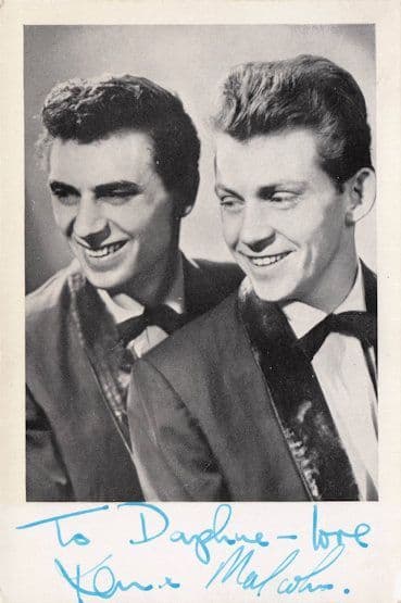 Kenneth Earle & Malcolm Vaughan Fan Club Hand Signed Photo
