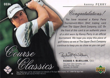 Kenny Perry Course Classics 2004 Authentic Tournament Upper Deck Golf Shirt Card