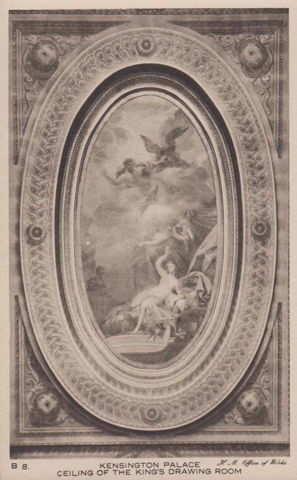 Kensington Palace London The Kings Drawing Room Heaven Painting Antique Postcard