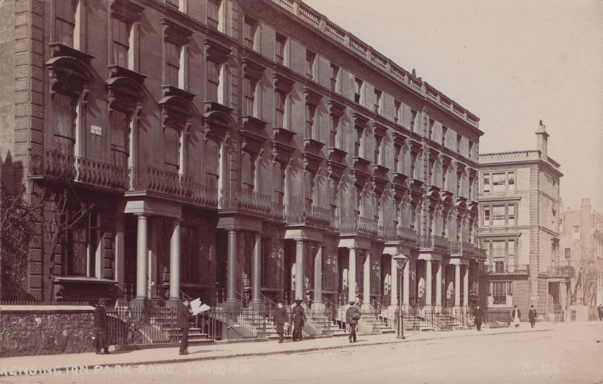Kensington Park Road London Antique Real Photo Postcard