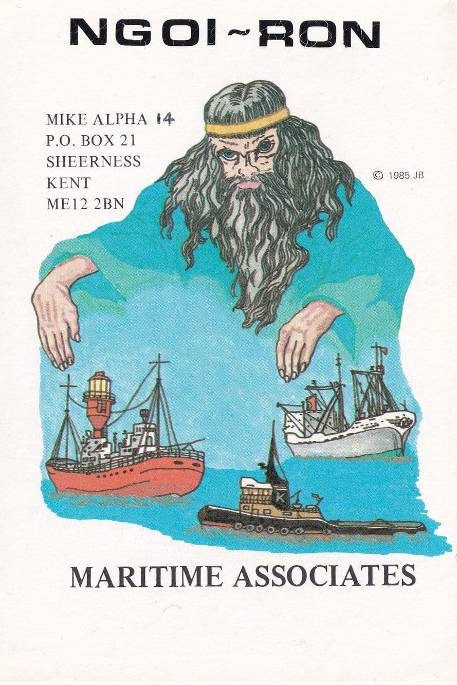Kent Neptune Radio Ham QSL QSO Postcard Style Maritime Boat Card