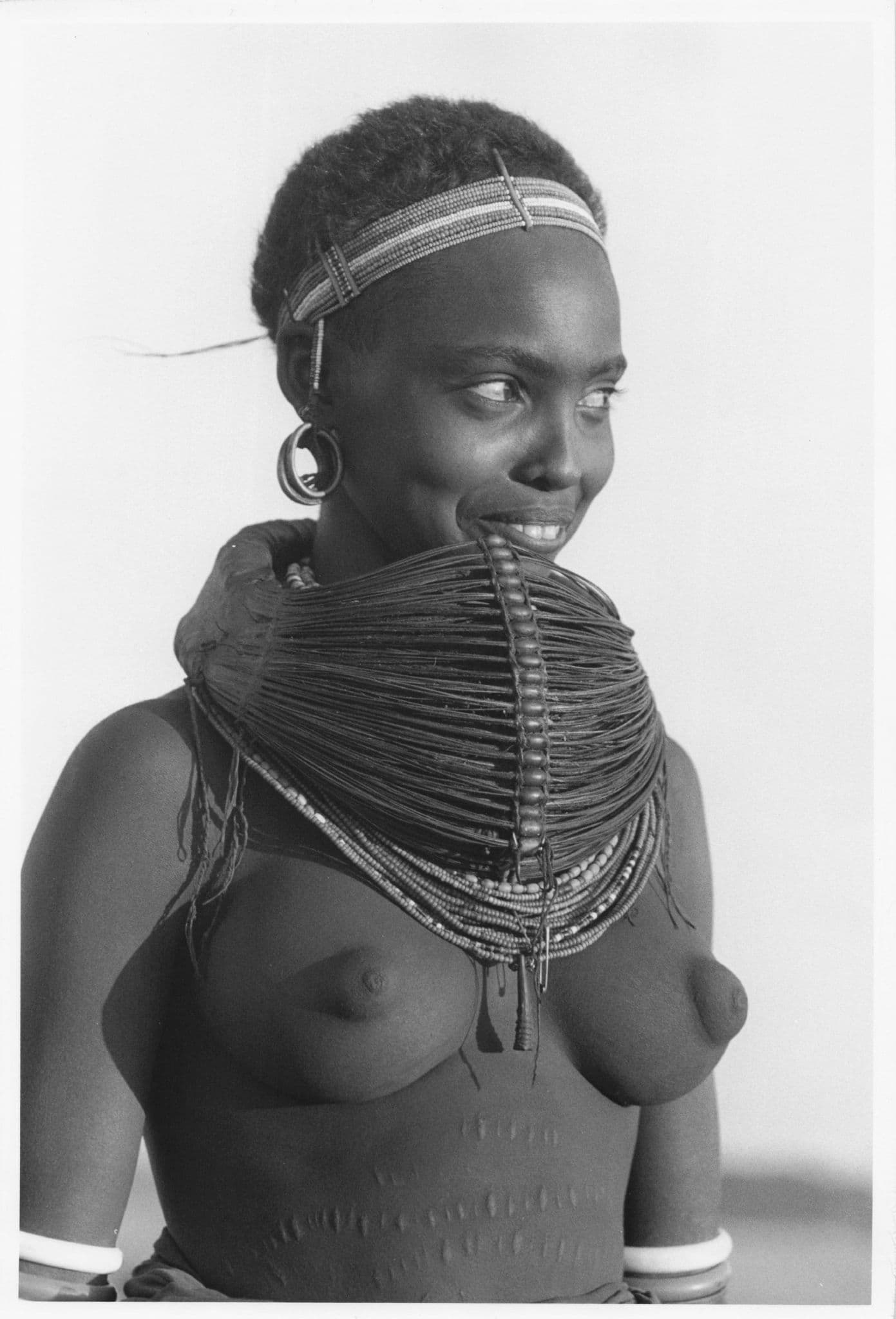Kenya Lady Body Tattoo Art Glamour Risque Large 10x8 Vintage African Photo